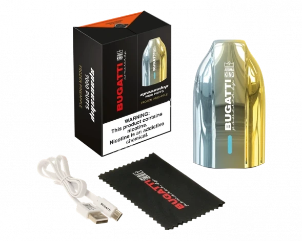 Электронные сигареты Bugatti Aroma King frozen pineapple 7000 затяжек с подзарядкой Type-C оптом      